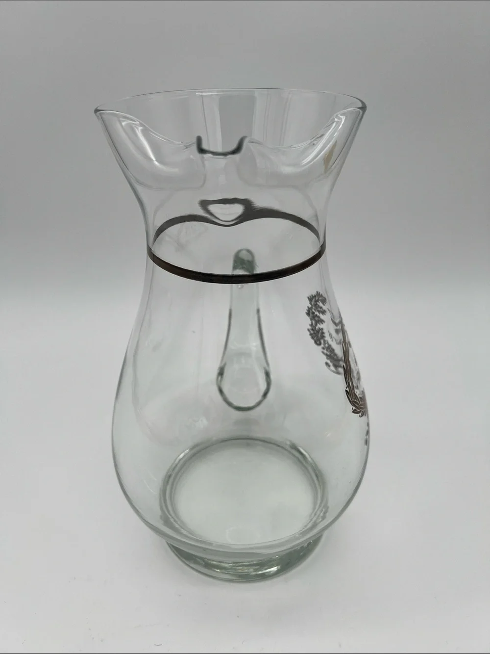 Vintage West Virginia Glass Co. 25th Silver Anniversary Hand-blown Glass Pitcher